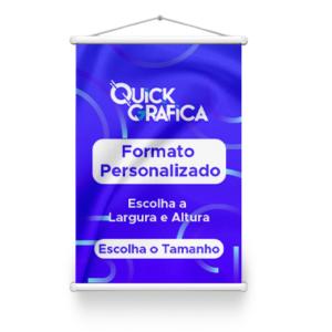Banner - Tamanho Personalizado Lona 440g  4x0 - Colorido Frente / Verso sem impressão  Bastão de Madeira + Cordinha de Nylon + Ponteiras branca 
