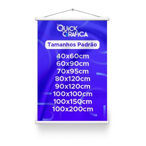 Banner Personalizado Lona  4x0 - Colorido Frente  Bastão e cordinha Resistente à água. Ideal para uso interno ou externo.
