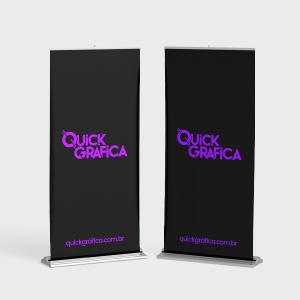 Banner Roll Up - 100x200cm Estrutura em alumínio 100 x 200 cm 4x0 - Colorido Frente / Verso sem impressão Lona Impressa com qualidade fotografa Acompanha Bag com alça Acompanha bolsa para transporte