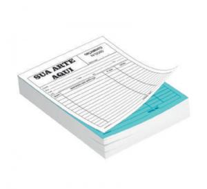 Blocos com 2 vias Papel Comum 75g 7,5x10,5cm 1x0 - Preto e Branco Frente / Verso sem impressão  Bloco c/ 100 Folhas 2 vias