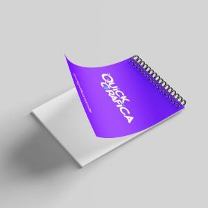 Bloco / Caderninho Personalizado 9x15cm Capa Papel AP 250g 9x15 cm Capa e Contracapa  - Colorido Frente / Verso branco  Encadernação Wire-o Miolo 50 Folhas Brancas