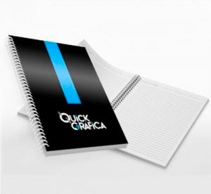 Caderno Personalizado Capa Dura 20x28cm Capa Dura 20x28 cm Capa e Contra Capa - Colorido Frente / Verso branco  Encadernação Wire-o Miolo 100 Folhas Padrão