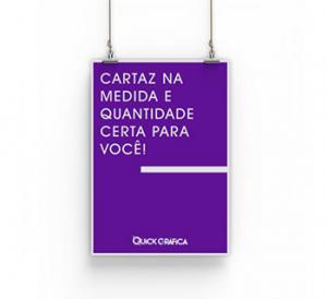 Cartaz Papel Couchê 90g 33x48 cm 4x0 - Colorido Frente / Verso sem impressão Sem verniz Corte Reto Borda branca padrão