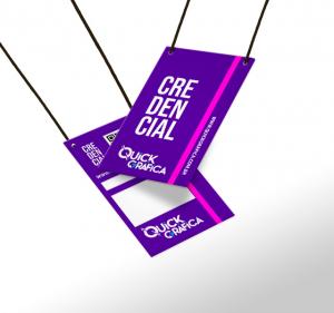 Credencias PVC Pvc Branco 0,50mm 9x15cm    Cordão Branco com ponteira plástica