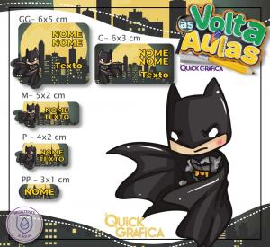 Etiqueta Escolar - BATMAN Vinil Adesivo Brilho  Impressão com Qualidade Fotográfica Resistente a Água Semi Corte Personalizado 