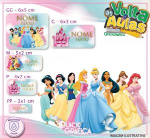 Etiqueta Escolar - PRINCESSAS Vinil Adesivo Brilho  Impressão com Qualidade Fotográfica Resistente a Água Semi Corte Personalizado 