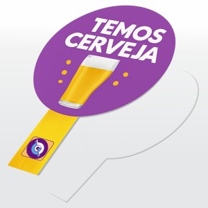 Placa Pirulito Polionda 4mm 30x40cm UV - 4x0 - Colorido Frente / Verso sem impressão Impressão UV Corte Especial 