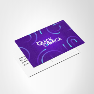 Postais Papel Couchê 250g 9x10cm 4x0 - Colorido Frente / Verso sem impressão Verniz Brilho Total frente Corte reto 