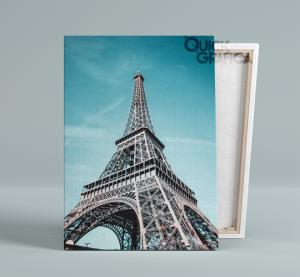 Quadro Decorativo Tela em Canvas - TORRE EIFFEL 11 Tela em Tecido Canvas Retrato - Vertical Impressão com Qualidade Fotográfica  Moldura interna de madeira 