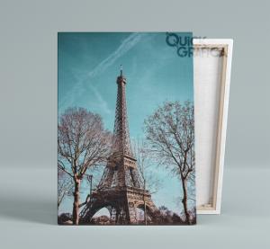 Quadro Decorativo Tela em Canvas - TORRE EIFFEL 14 Tela em Tecido Canvas Retrato - Vertical Impressão com Qualidade Fotográfica  Moldura interna de madeira 