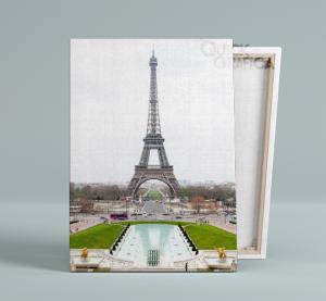 Quadro Decorativo Tela em Canvas - TORRE EIFFEL 3 Tela em Tecido Canvas Retrato - Vertical Impressão com Qualidade Fotográfica  Moldura interna de madeira 