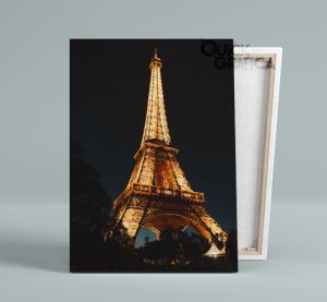 Quadro Decorativo Tela em Canvas - TORRE EIFFEL 8 Tela em Tecido Canvas Retrato - Vertical Impressão com Qualidade Fotográfica  Moldura interna de madeira 