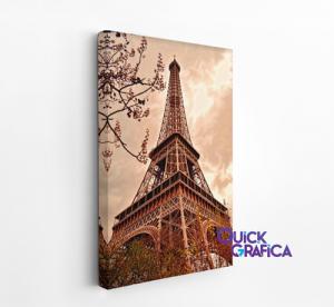 Quadro Decorativo Tela em Canvas - TORRE EIFFEL 9 Tela em Tecido Canvas Retrato - Vertical Impressão com Qualidade Fotográfica  Moldura interna de madeira 